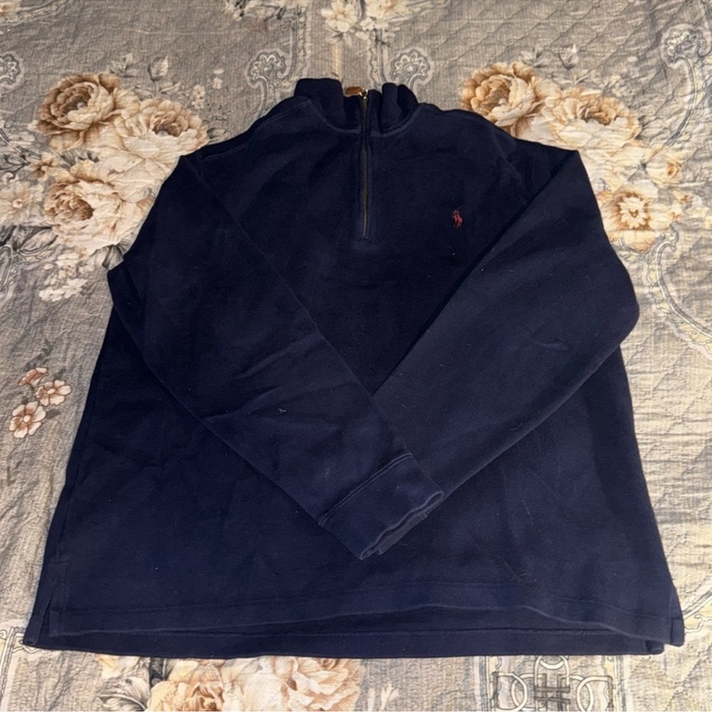 POLO QUARTER ZIP SWEATER NAVY